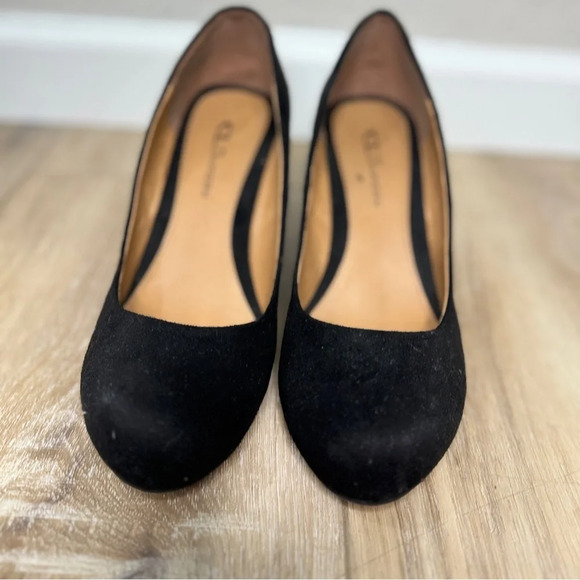 NWOT CL BY LAUNDRY BLACK FAUX SUEDE 3 INCH HEEL - Picture 1 of 12